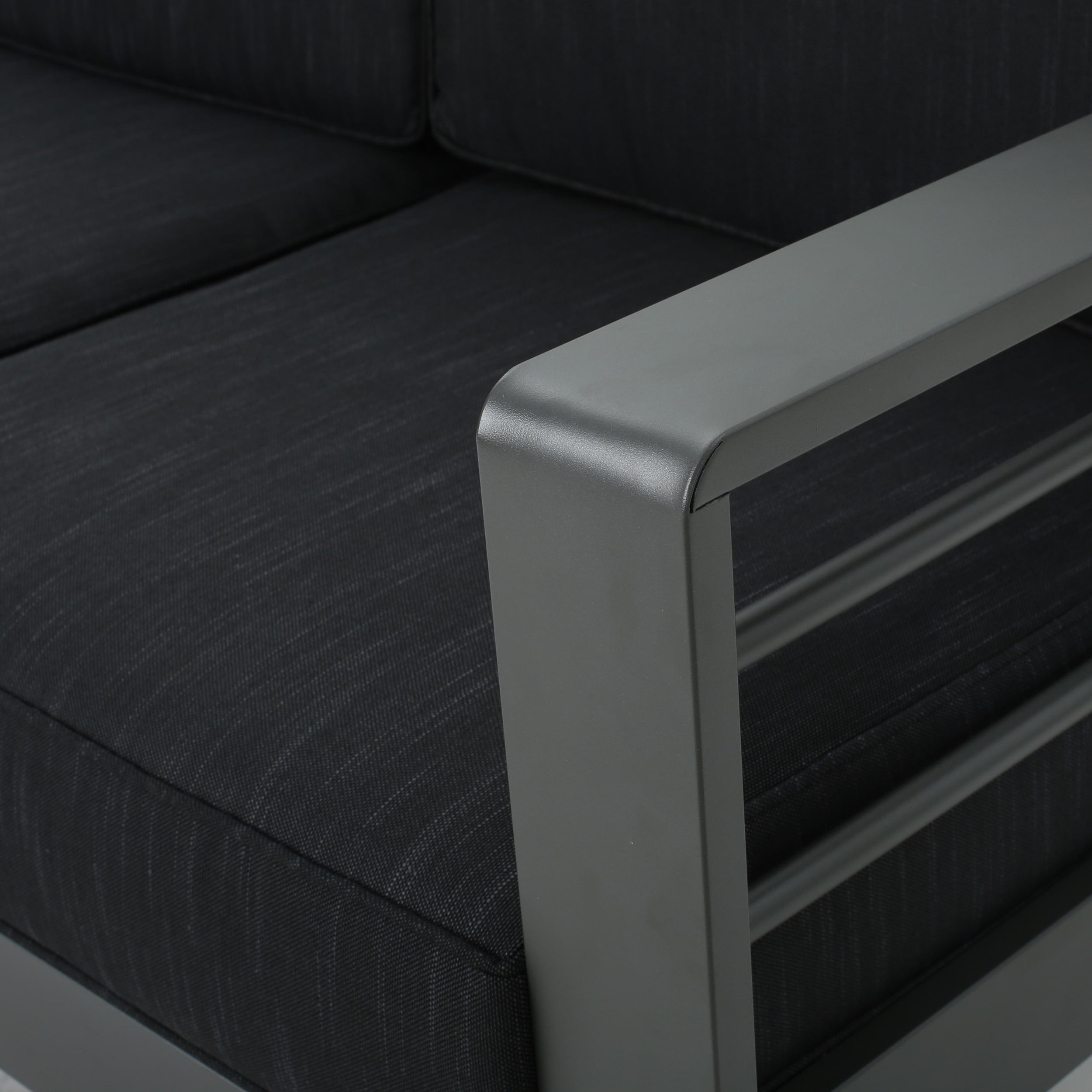 Ensemble de canapés d'extérieur sectionnels en aluminium Cape Coral avec table à feu par Christopher Knight Home