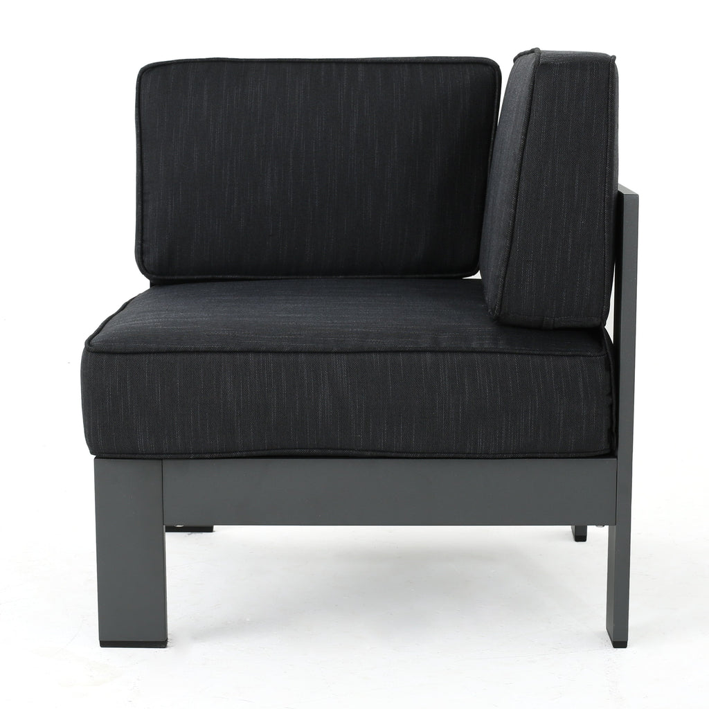 Ensemble de canapés d'extérieur sectionnels en aluminium Cape Coral avec table à feu par Christopher Knight Home