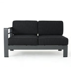 Ensemble de canapés d'extérieur sectionnels en aluminium Cape Coral avec table à feu par Christopher Knight Home