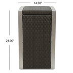 Salon de jardin Cape Coral en aluminium 3 pièces avec table en forme de C par Christopher Knight Home