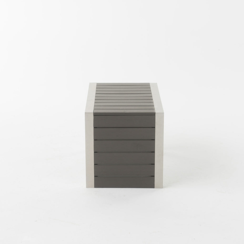 Salon de jardin Cape Coral en aluminium 3 pièces avec table en forme de C par Christopher Knight Home