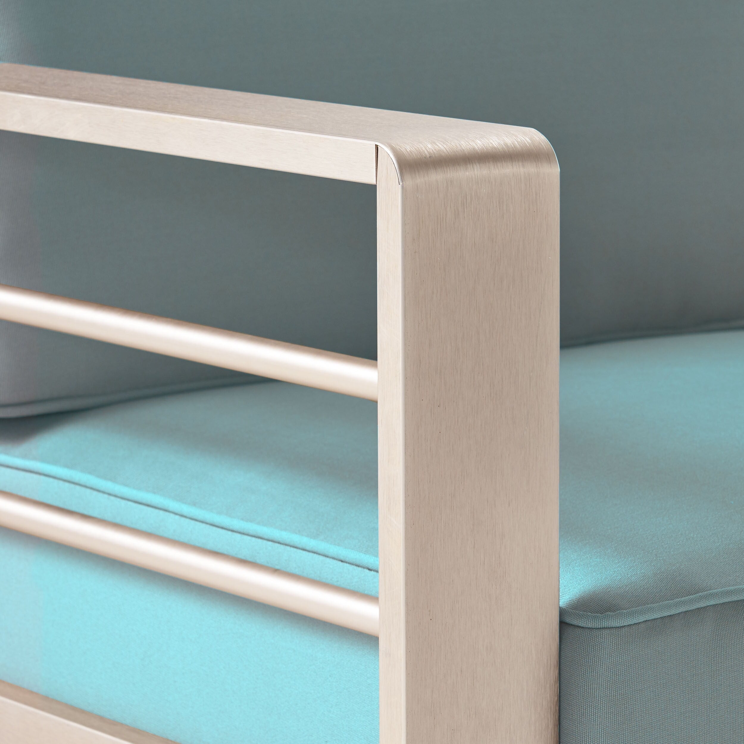 Salon de jardin Cape Coral en aluminium 3 pièces avec table en forme de C par Christopher Knight Home