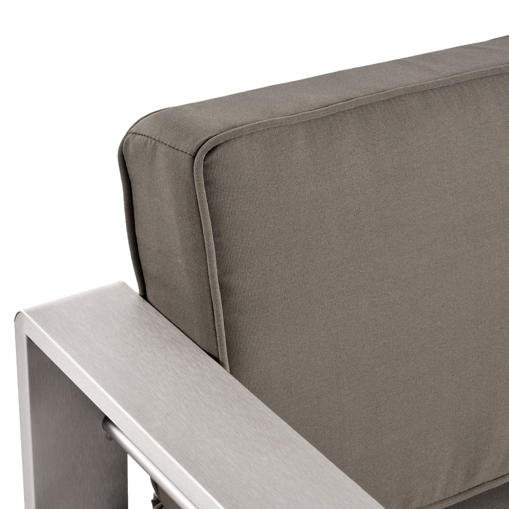 Salon de jardin Cape Coral en aluminium 3 pièces avec table en forme de C par Christopher Knight Home