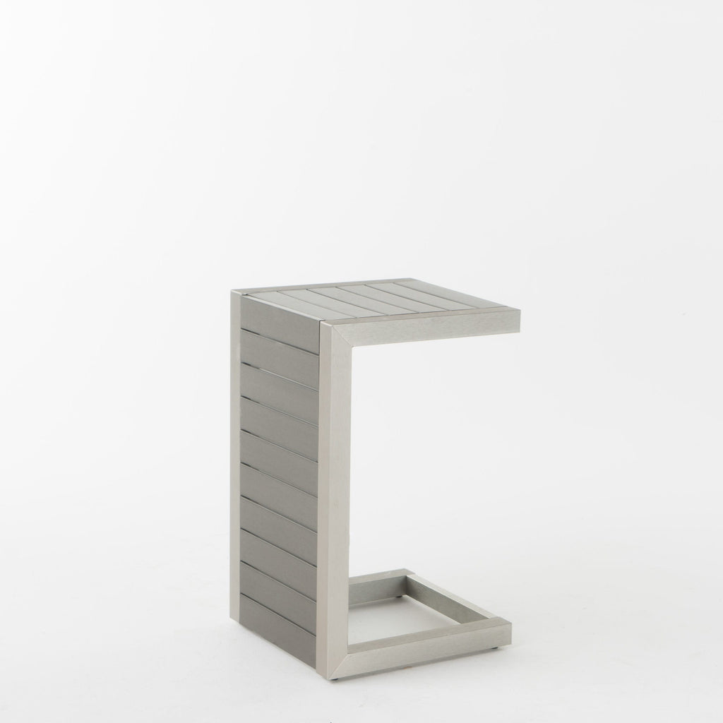 Salon de jardin Cape Coral en aluminium 3 pièces avec table en forme de C par Christopher Knight Home