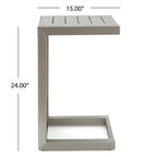 Salon de jardin Cape Coral en aluminium 3 pièces avec table en forme de C par Christopher Knight Home