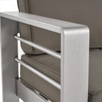 Salon de jardin Cape Coral en aluminium 3 pièces avec table en forme de C par Christopher Knight Home