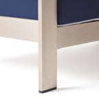 Salon de jardin Cape Coral en aluminium 3 pièces avec table en forme de C par Christopher Knight Home