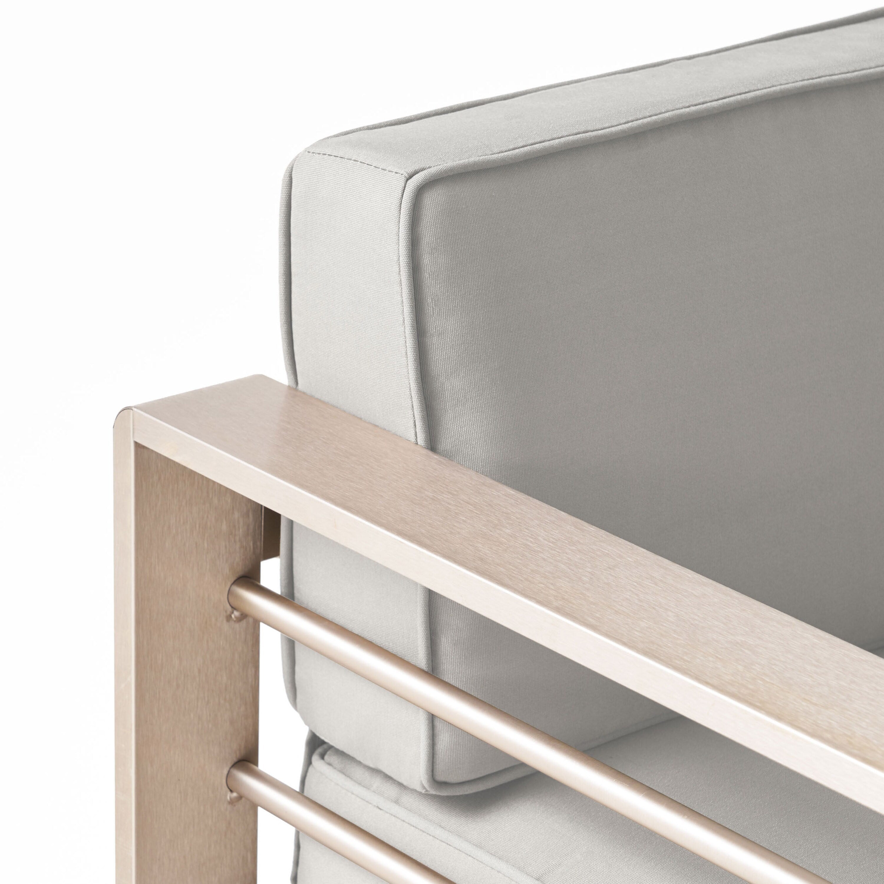 Salon de jardin Cape Coral en aluminium 3 pièces avec table en forme de C par Christopher Knight Home