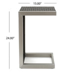 Salon de jardin Cape Coral en aluminium 3 pièces avec table en forme de C par Christopher Knight Home