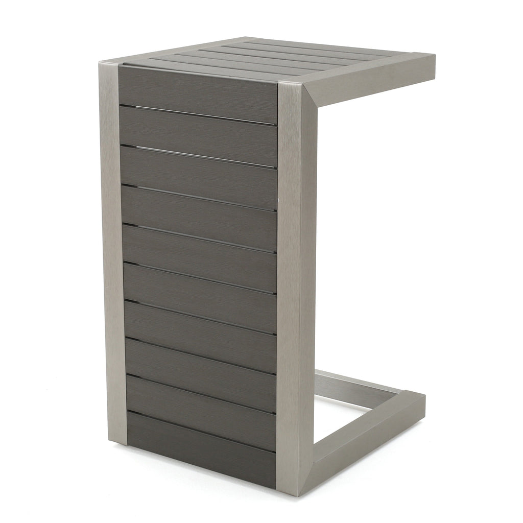 Salon de jardin Cape Coral en aluminium 3 pièces avec table en forme de C par Christopher Knight Home