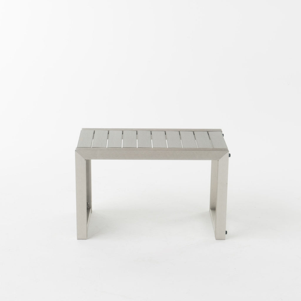 Salon de jardin Cape Coral en aluminium 3 pièces avec table en forme de C par Christopher Knight Home