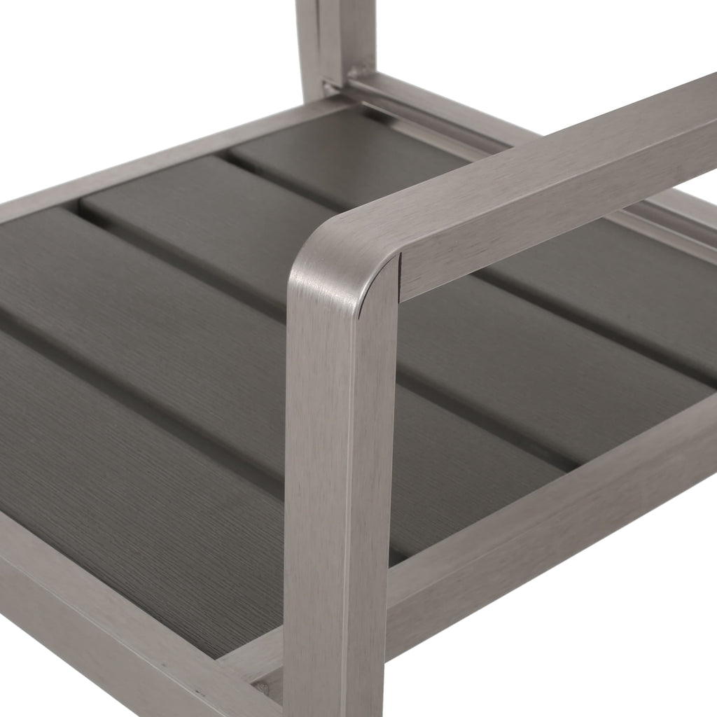 Ensemble de salle à manger d'extérieur moderne en aluminium Cape Coral 6 places avec banc par Christopher Knight Home