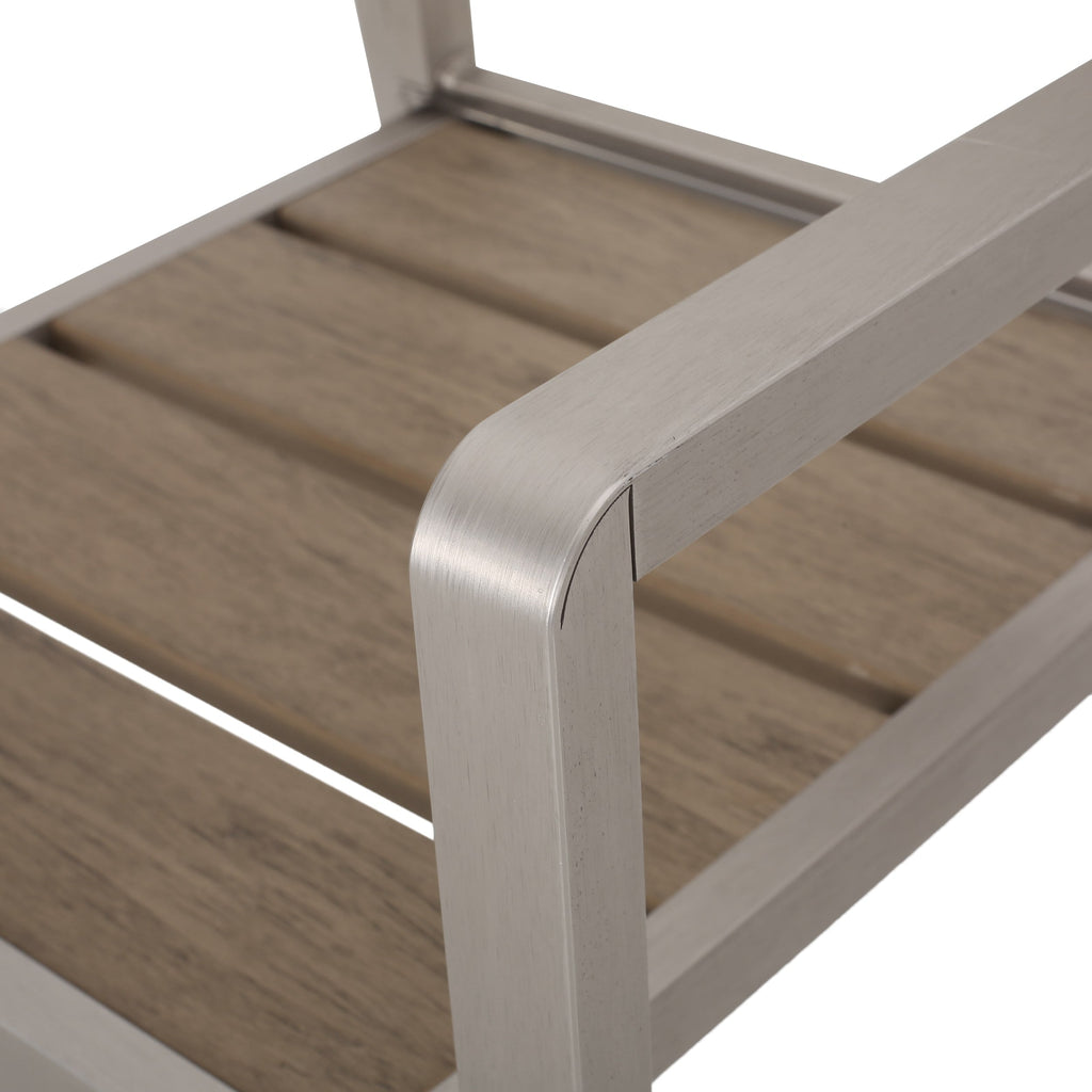 Ensemble de salle à manger d'extérieur moderne en aluminium Cape Coral 6 places avec banc par Christopher Knight Home