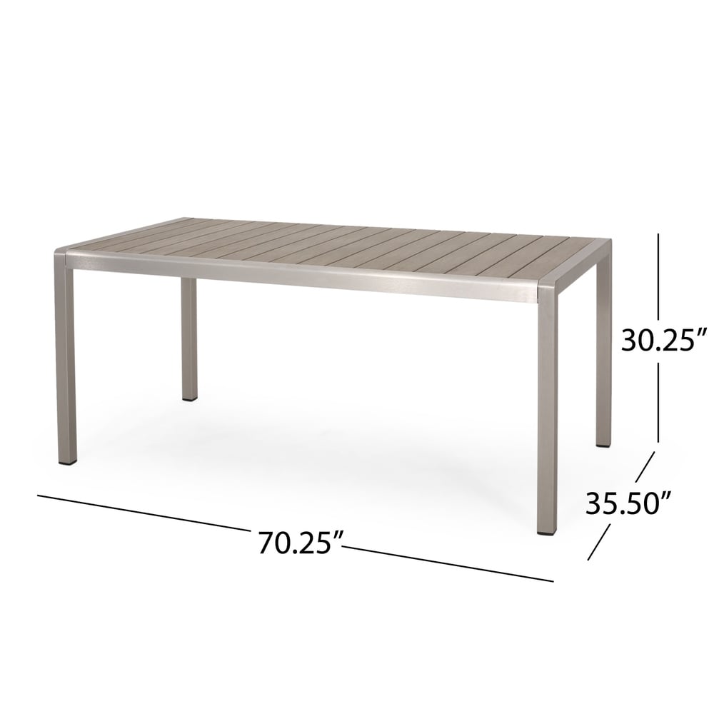 Ensemble table et banc de pique-nique d'extérieur en imitation bois et aluminium Cape Coral par Christopher Knight Home