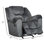 Fauteuil inclinable à bascule manuel Capen, coussiné en polyester gris granit