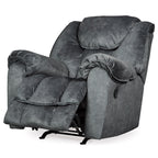 Fauteuil inclinable à bascule manuel Capen, coussiné en polyester gris granit