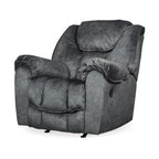 Fauteuil inclinable à bascule manuel Capen, coussiné en polyester gris granit