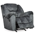 Fauteuil inclinable à bascule manuel Capen, coussiné en polyester gris granit
