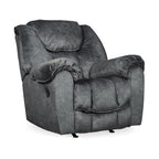 Fauteuil inclinable à bascule manuel Capen, coussiné en polyester gris granit
