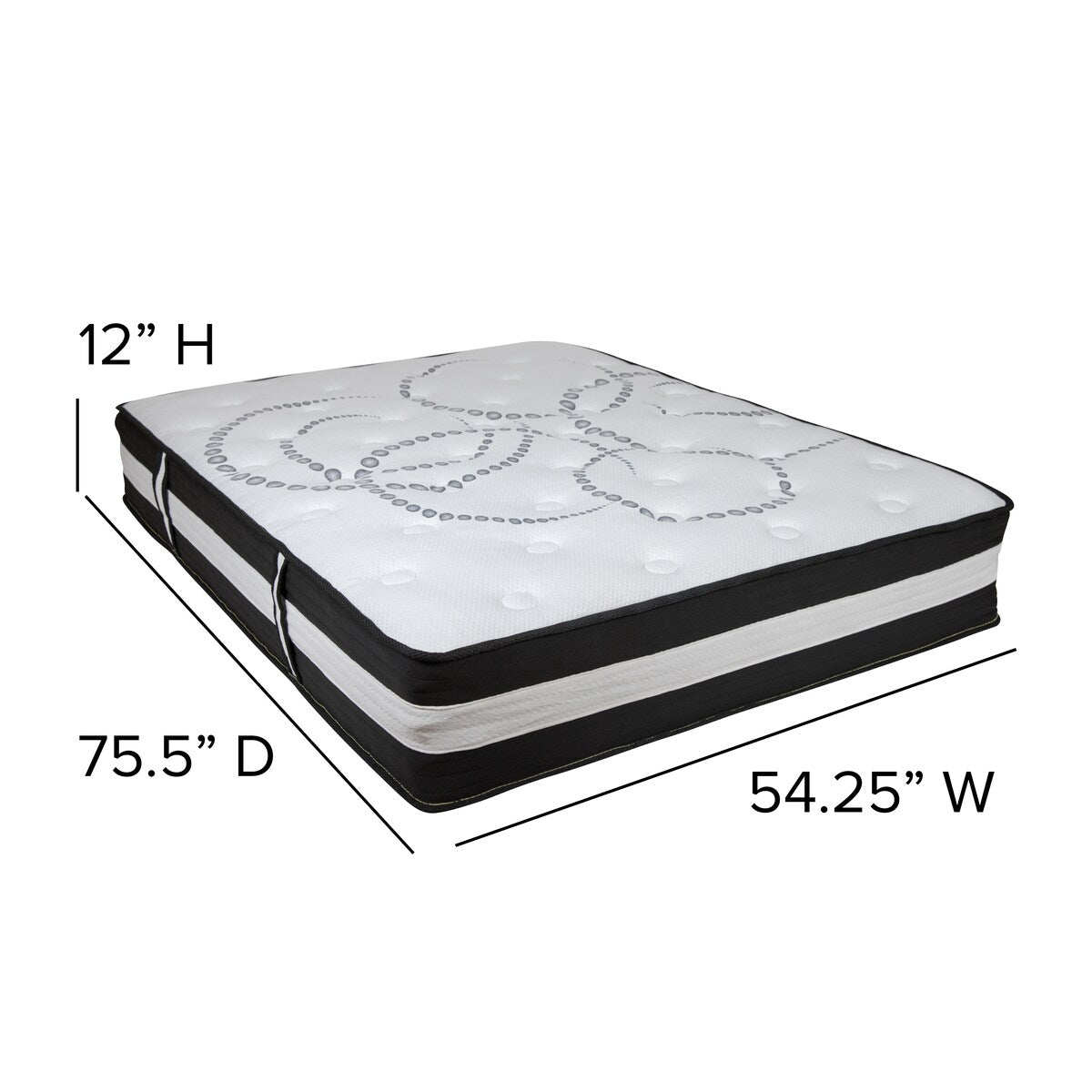 Matelas 12 mousses et ressorts ensachés, matelas en boîte - Matelas haut de gamme - Blanc