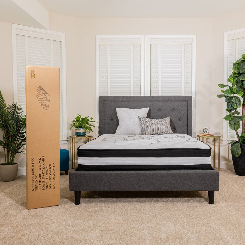 Matelas 12 mousses et ressorts ensachés, matelas en boîte - Matelas haut de gamme - Blanc