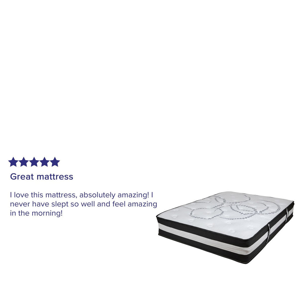 Matelas 12 mousses et ressorts ensachés, matelas en boîte - Matelas haut de gamme - Blanc
