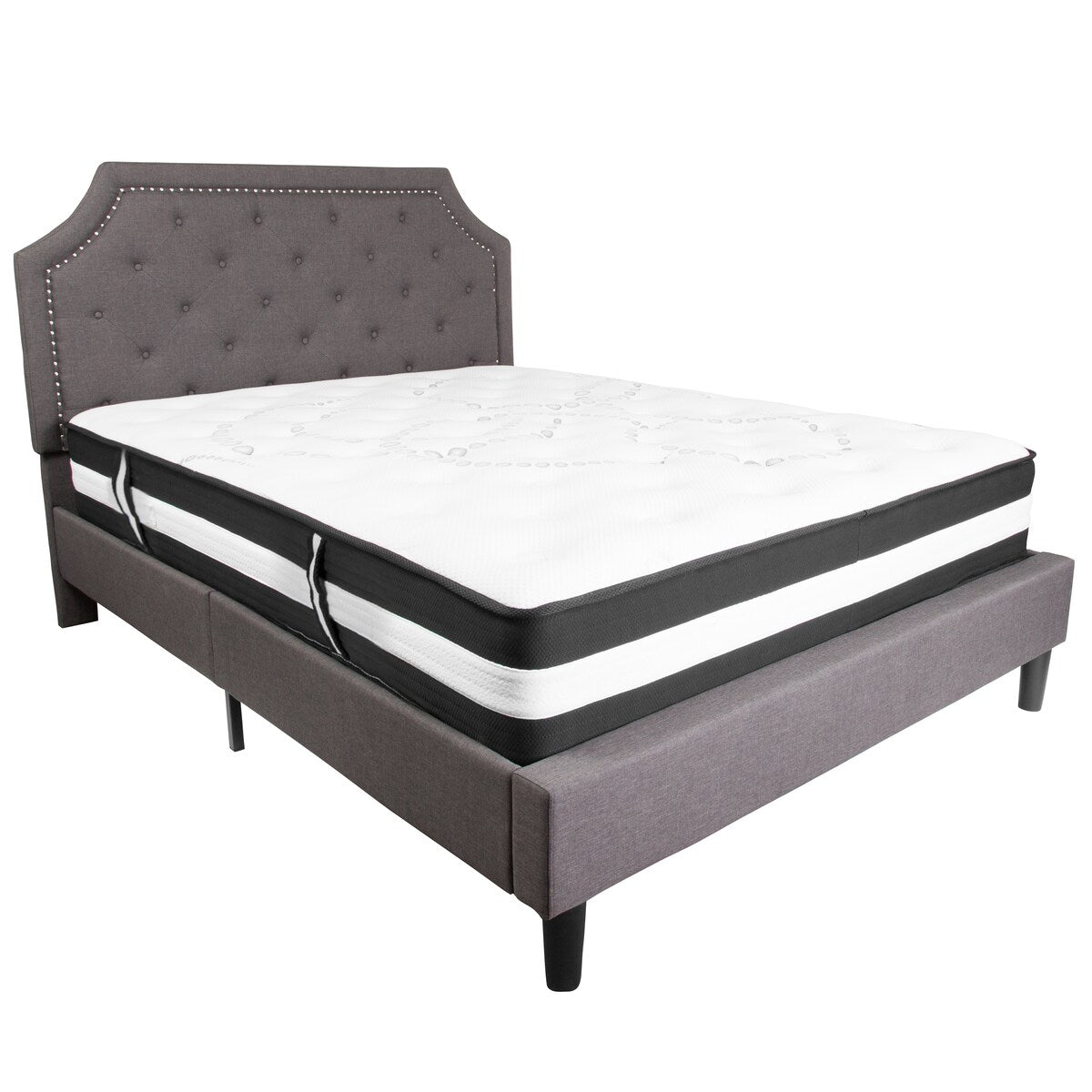 Matelas 12 mousses et ressorts ensachés, matelas en boîte - Matelas haut de gamme - Blanc