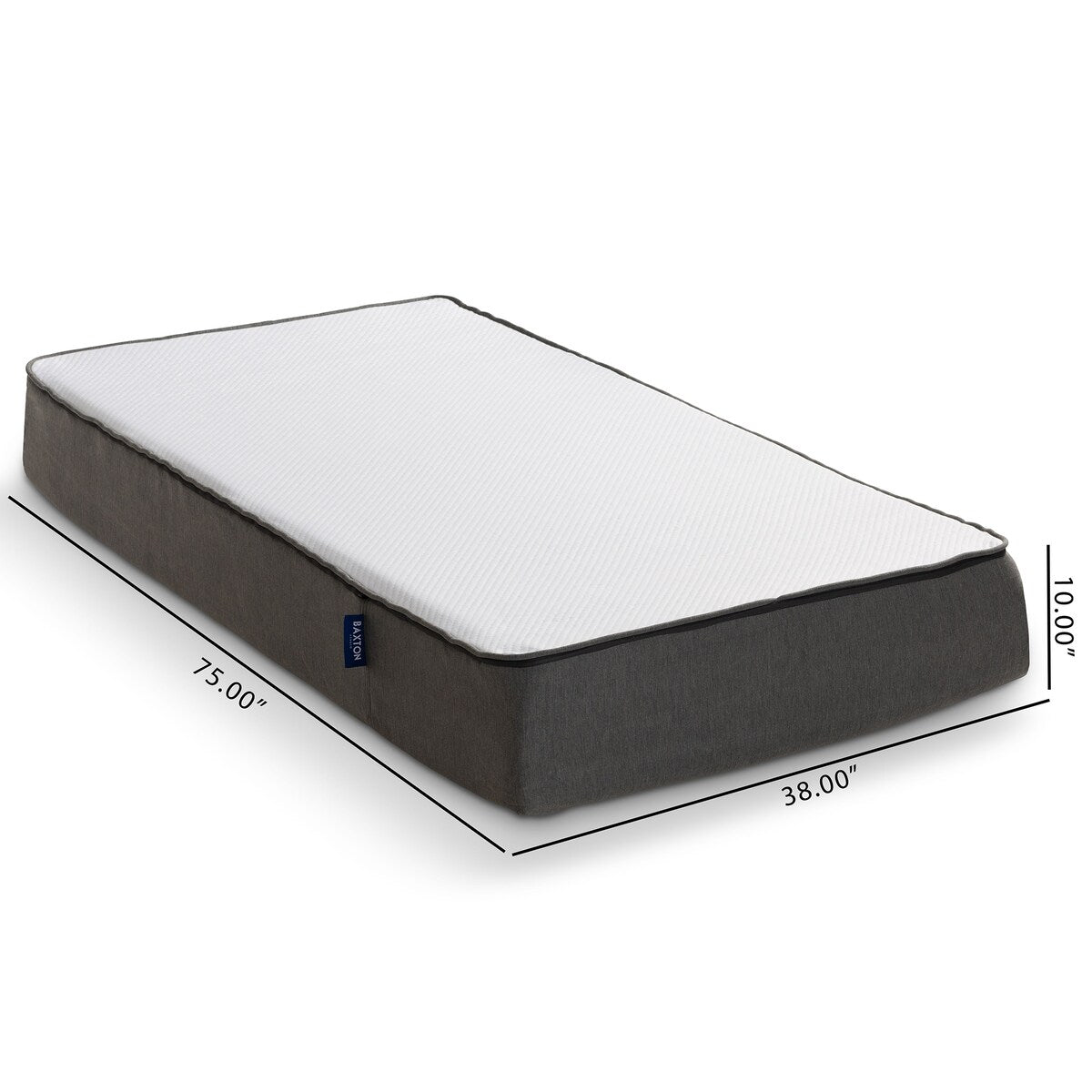 Matelas Cara en mousse à mémoire de forme hypoallergénique triple couche de 10 pouces pour lit simple