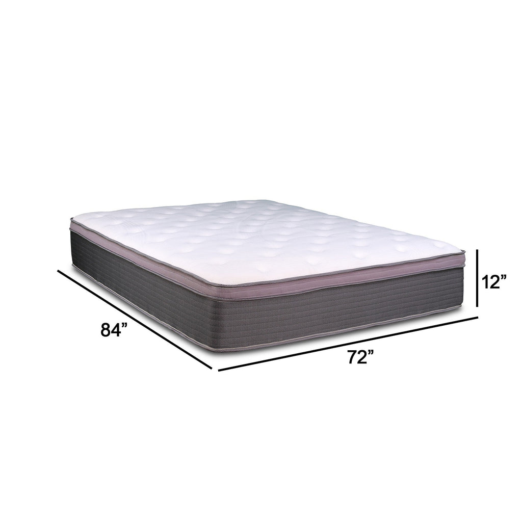 Matelas hybride Cari California King 12 pouces, mousse à mémoire de forme et ressorts ensachés