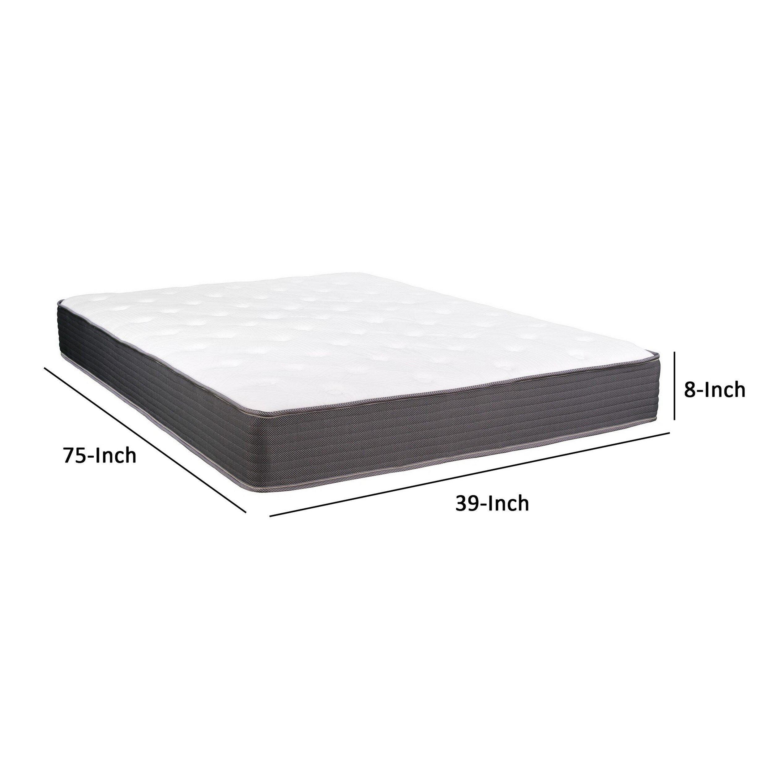 Matelas hybride Cari 8 pouces, double, mousse à mémoire de forme Cool Gel, ressorts ensachés
