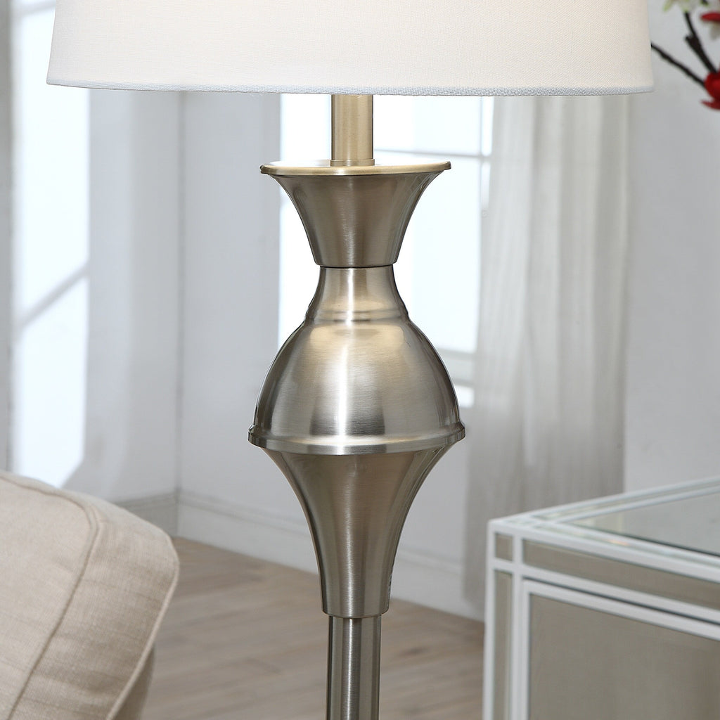 Lampadaire Murray 60 en métal argenté de la collection Crestview - 14 x 14 x 60,5