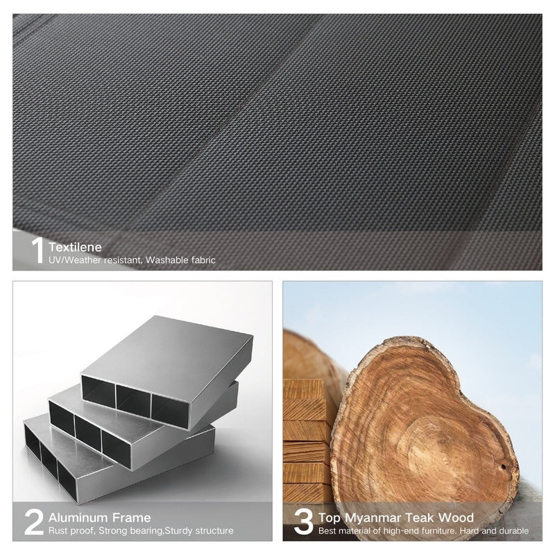 Ensemble de salle à manger d'extérieur Carlo 9 pièces en imitation bois et plastique pour 8 personnes, table extensible et chaises empilables