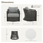 Ensemble de bistrot d'extérieur Carlos avec chaise pivotante