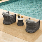 Ensemble de bistrot d'extérieur Carlos avec chaise pivotante