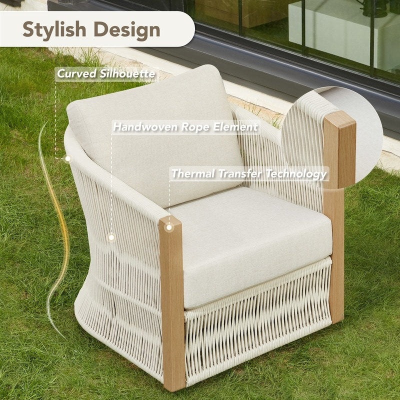 Ensemble de bistrot d'extérieur Carlos avec chaise pivotante