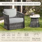 Ensemble de bistrot d'extérieur Carlos avec chaise pivotante