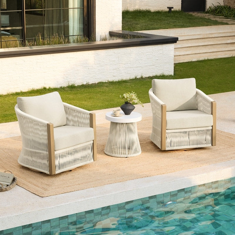 Ensemble de bistrot d'extérieur Carlos avec chaise pivotante