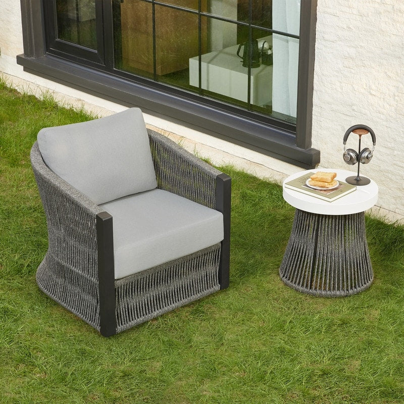 Ensemble de bistrot d'extérieur Carlos avec chaise pivotante