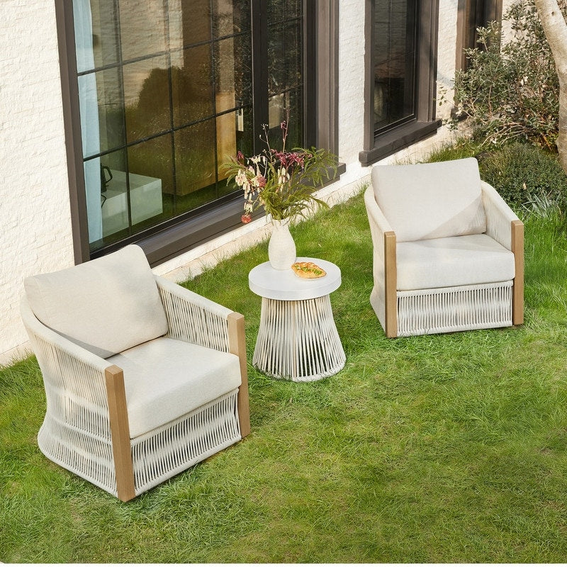 Ensemble de bistrot d'extérieur Carlos avec chaise pivotante