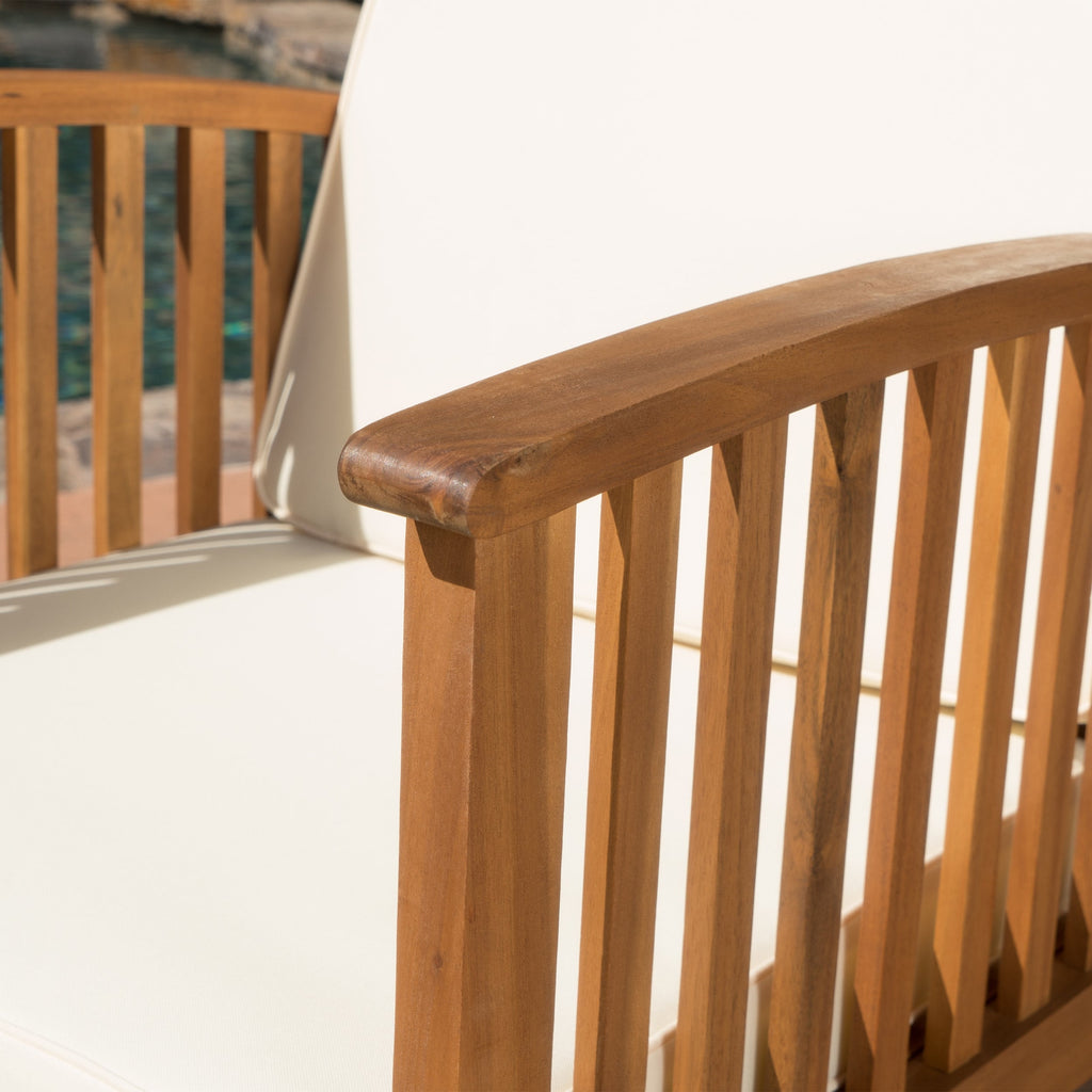 Ensemble de canapés d'extérieur Carolina 4 pièces en acacia de Christopher Knight Home - Sièges de patio élégants et confortables