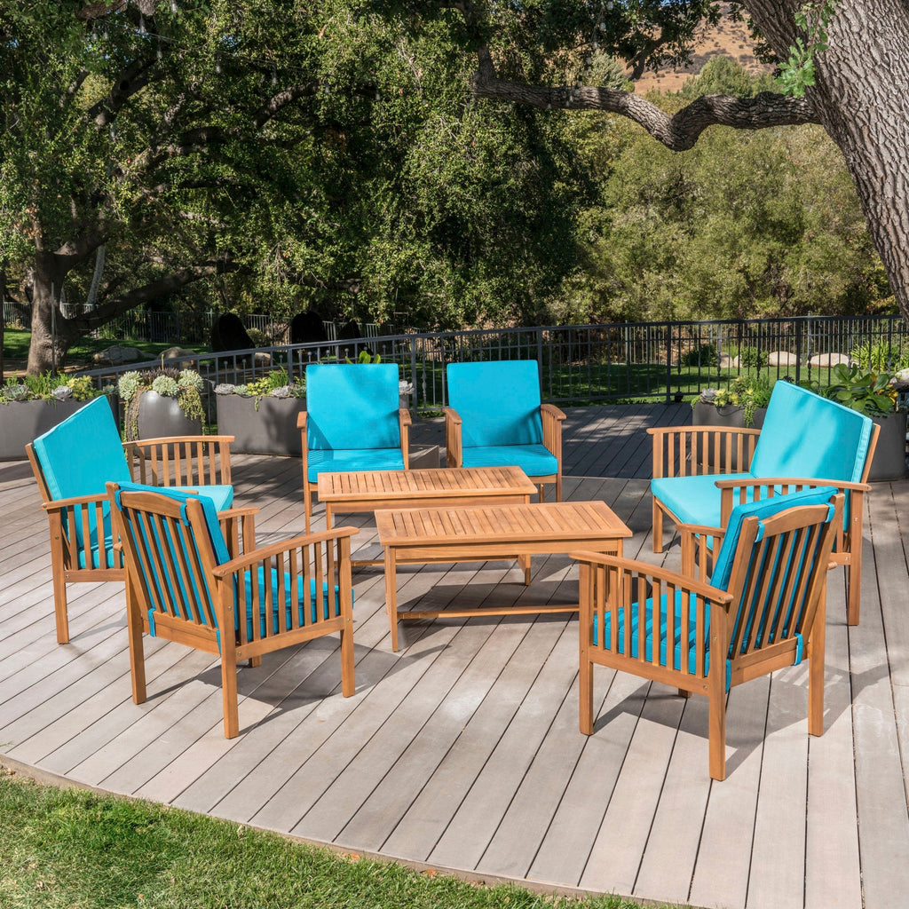 Ensemble de canapés d'extérieur Carolina Acacia 8 pièces par Christopher Knight Home