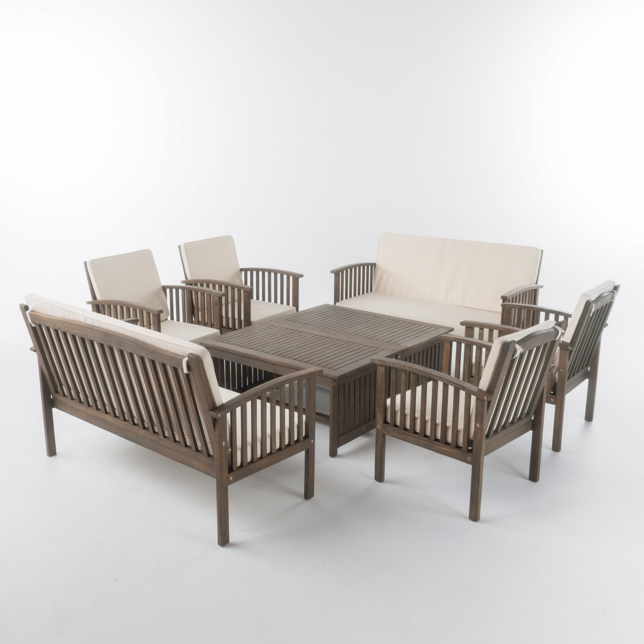 Ensemble de canapés d'extérieur Carolina Acacia 8 pièces par Christopher Knight Home