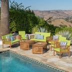 Ensemble de canapés d'extérieur Carolina Acacia 8 pièces par Christopher Knight Home