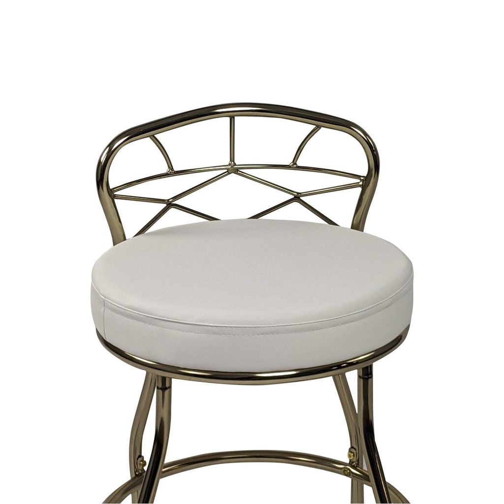 Tabouret de coiffeuse Carolina Living Diana à dossier en X avec roulettes