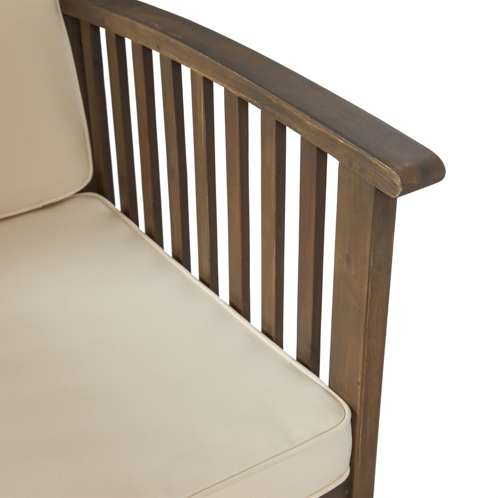 Salon de jardin Carolina 6 places en bois d'acacia par Christopher Knight Home