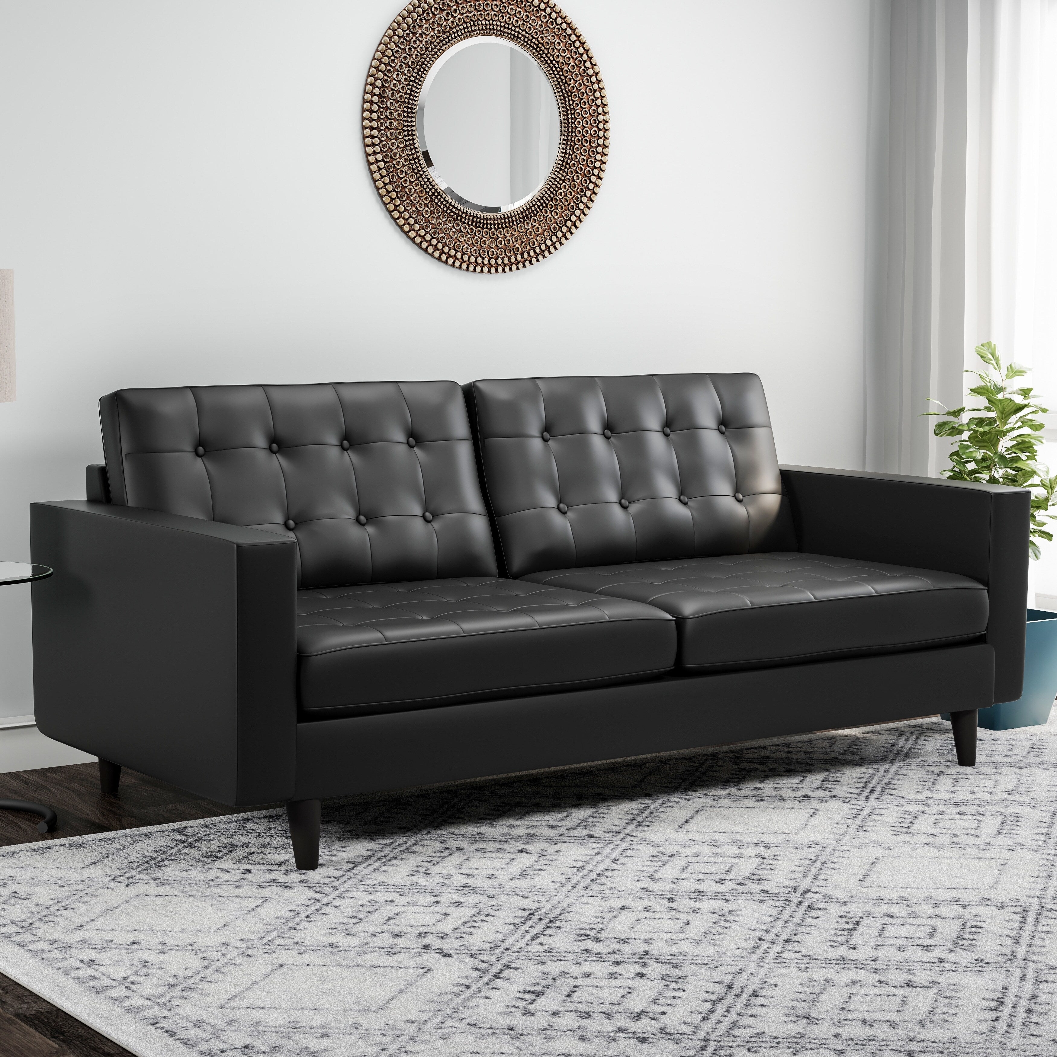 Canapé en cuir reconstitué capitonné Eggedal de Carson Carrington