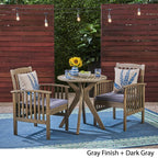 Ensemble bistrot d'extérieur Casa 2 places rond en bois d'acacia avec pieds en X par Christopher Knight Home - N/A