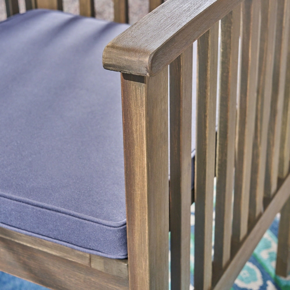 Ensemble bistrot d'extérieur Casa 2 places rond en bois d'acacia avec pieds en X par Christopher Knight Home - N/A