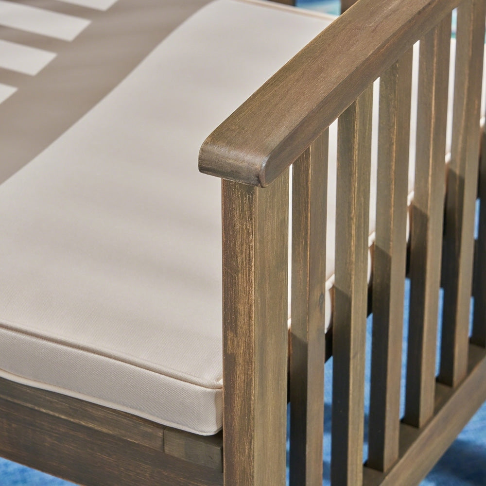 Ensemble de salle à manger d'extérieur Casa 4 places 47 pouces rond en acacia avec pieds droits par Christopher Knight Home