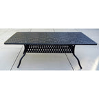 Ensemble de salle à manger d'extérieur Casablanca en fonte d'aluminium noir, 9 pièces, avec coussins